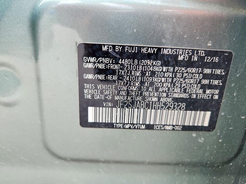 Aukcja sprzedaży 2017 Subaru Forester, vin: JF2SJABC1HH529328, numer aukcji: 67624956