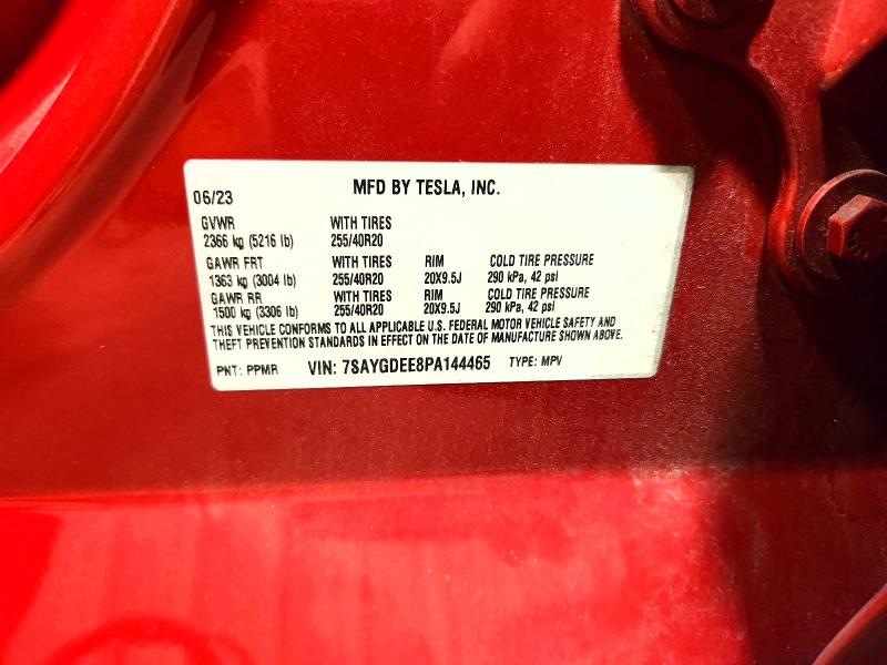 Aukcja sprzedaży 2023 Tesla Model Y, vin: 7SAYGDEE8PA144465, numer aukcji: 68242906