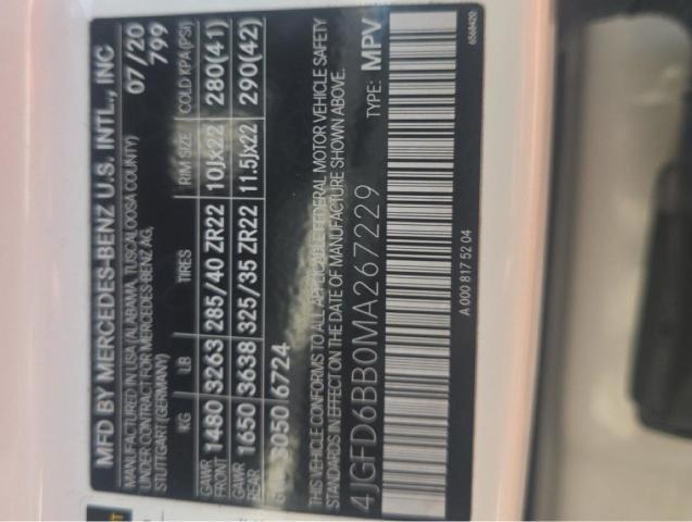 Aukcja sprzedaży 2021 Mercedes-benz Gle Coupe, vin: 4JGFD6BB0MA267229, numer aukcji: 71250666