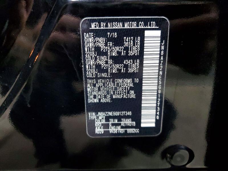 Продажа на аукционе авто 2016 Infiniti Qx80, vin: JN8AZ2NE5G9127346, номер лота: 69993406