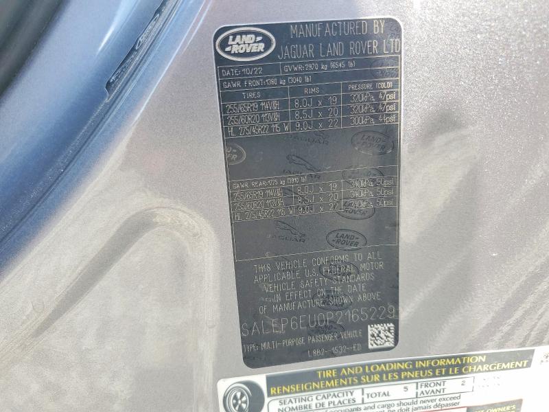 2023 Land Rover Defender მანქანა იყიდება აუქციონზე, vin: SALEP6EU0P2165229, აუქციონის ნომერი: 68285556