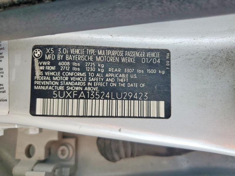 68988576 :رقم المزاد ، 5UXFA13524LU29423 vin ، 2004 Bmw X5 مزاد بيع
