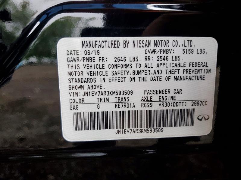 Aukcja sprzedaży 2019 Infiniti Q50, vin: JN1EV7AR3KM593509, numer aukcji: 67550786