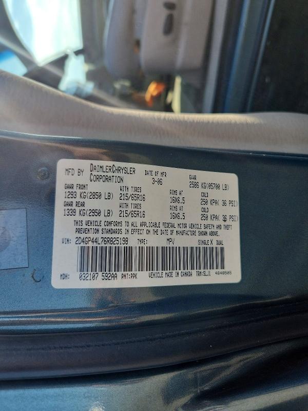 Продажа на аукционе авто 2006 Dodge Grand Caravan, vin: 2D4GP44L76R825198, номер лота: 67612426