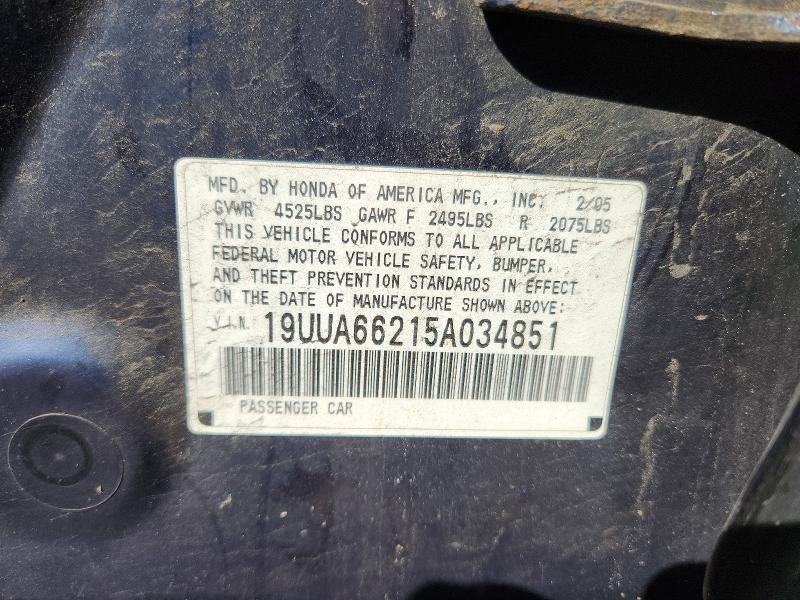 Aukcja sprzedaży 2005 Acura Tl, vin: 19UUA66215A034851, numer aukcji: 69355666