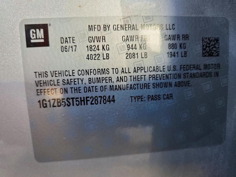 Aukcja sprzedaży 2017 Chevrolet Malibu, vin: 1G1ZB5ST5HF287844, numer aukcji: 69925916