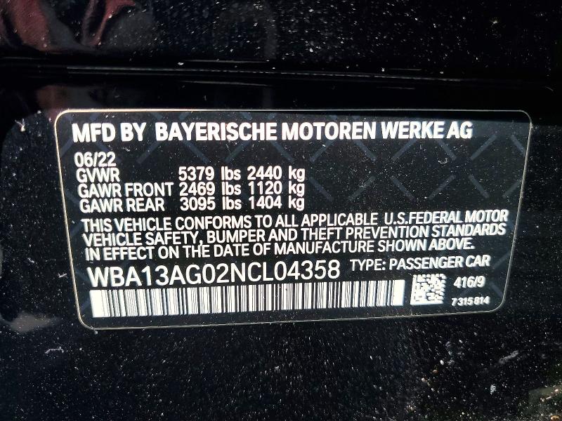 Продаж на аукціоні авто 2022 Bmw 530e, vin: WBA13AG02NCL04358, номер лоту: 67300576