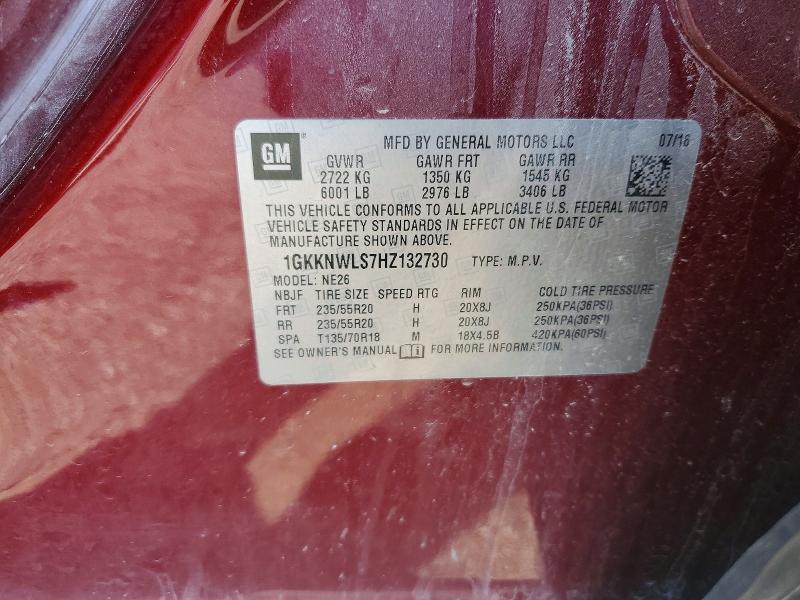 Aukcja sprzedaży 2017 Gmc Acadia, vin: 1GKKNWLS7HZ132730, numer aukcji: 67831416