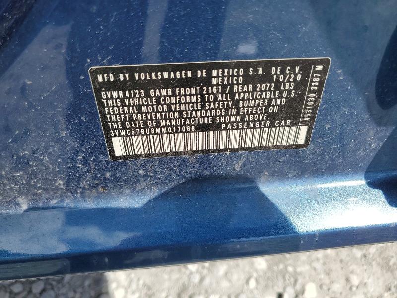 Продаж на аукціоні авто 2021 Volkswagen Jetta, vin: 3VWC57BU8MM017068, номер лоту: 69920036