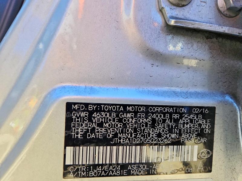 Aukcja sprzedaży 2016 Lexus Is, vin: JTHBA1D27G5023262, numer aukcji: 67856966