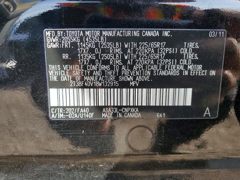 67639786 :رقم المزاد ، 2T3BF4DV1BW132915 vin ، 2011 Toyota Rav4 مزاد بيع