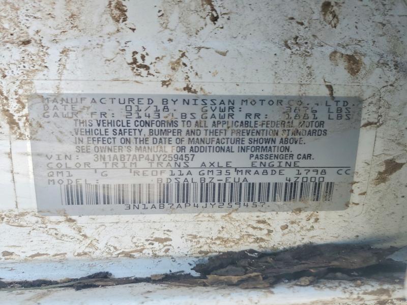 Aukcja sprzedaży 2018 Nissan Sentra, vin: 3N1AB7AP4JY259457, numer aukcji: 68025856