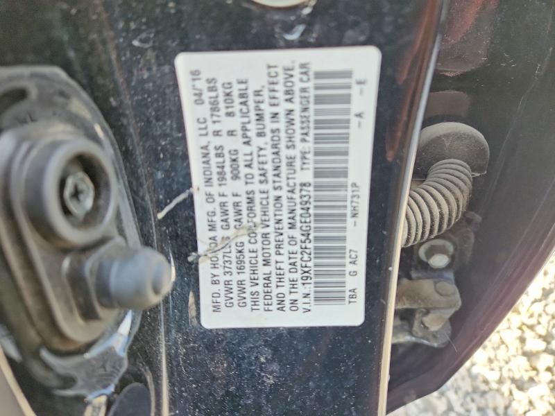Продаж на аукціоні авто 2016 Honda Civic, vin: 19XFC2F54GE049378, номер лоту: 70499246