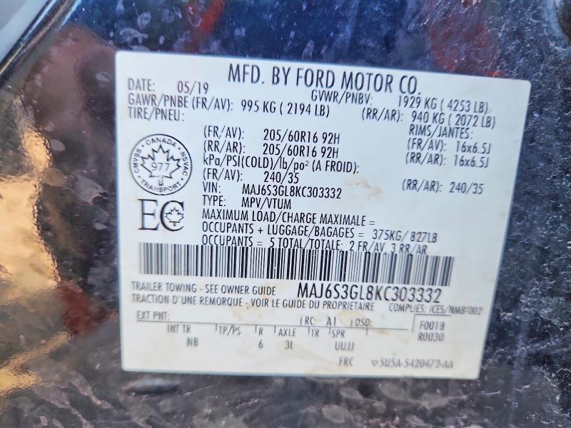Aukcja sprzedaży 2019 Ford Ecosport, vin: MAJ6S3GL8KC303332, numer aukcji: 66420336