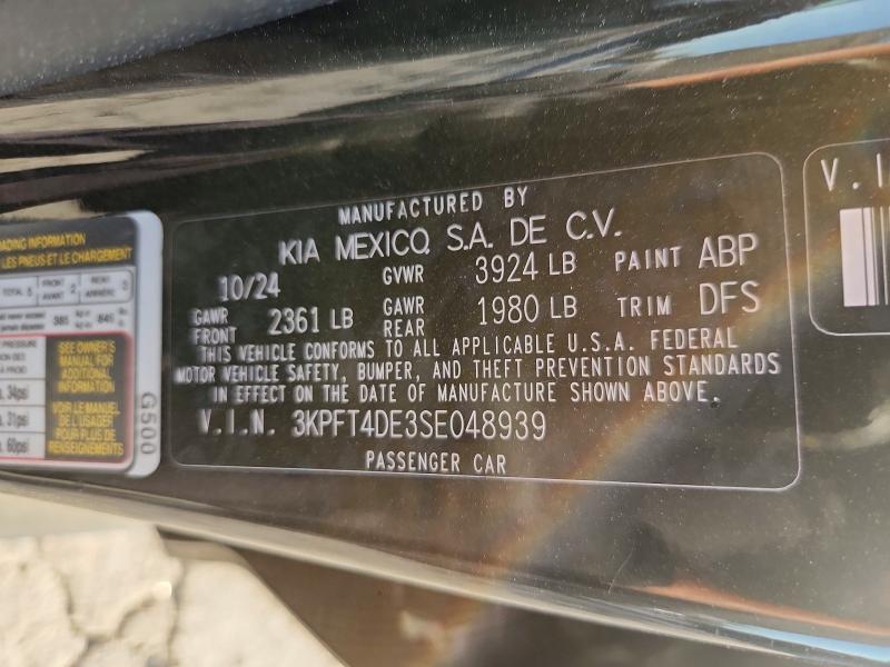67046216 :رقم المزاد ، 3KPFT4DE3SE048939 vin ، 2025 Kia K4 مزاد بيع