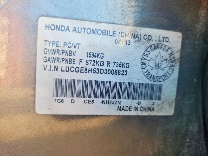 Aukcja sprzedaży 2013 Honda Fit, vin: LUCGE8H53D3005823, numer aukcji: 69513326