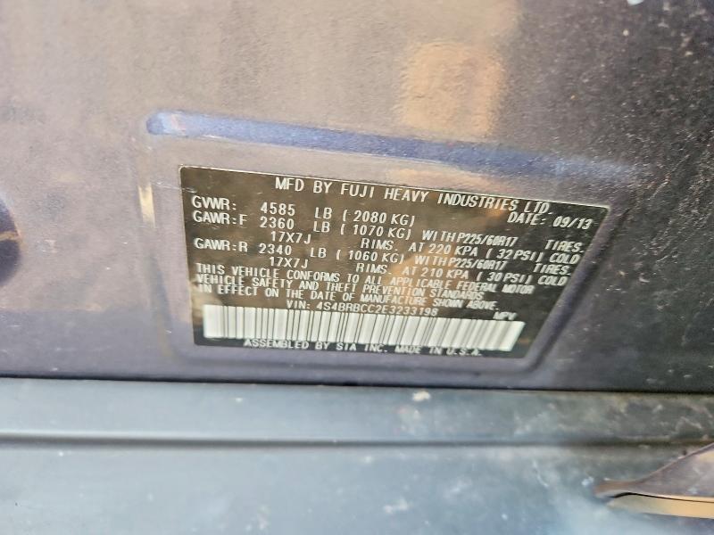 2014 Subaru Outback მანქანა იყიდება აუქციონზე, vin: 4S4BRBCC2E3233198, აუქციონის ნომერი: 70259406