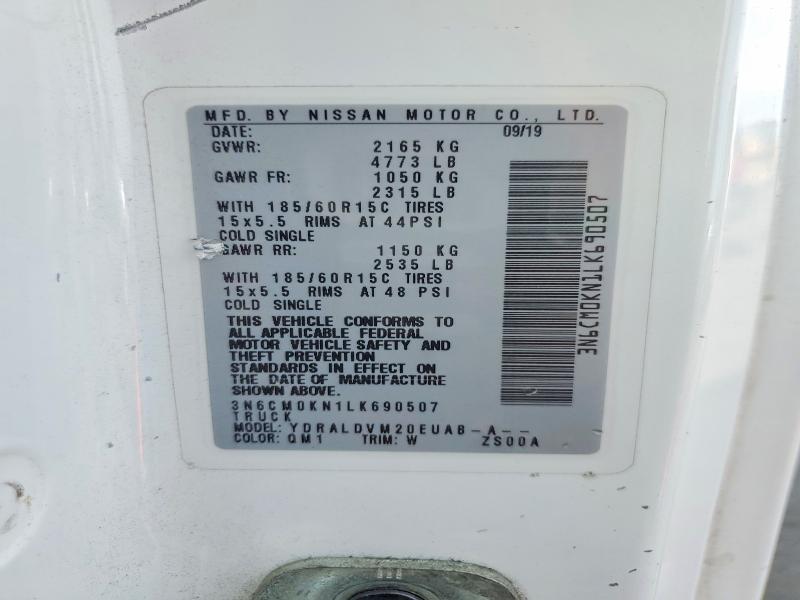 2020 Nissan Nv200 მანქანა იყიდება აუქციონზე, vin: 3N6CM0KN1LK690507, აუქციონის ნომერი: 70540946
