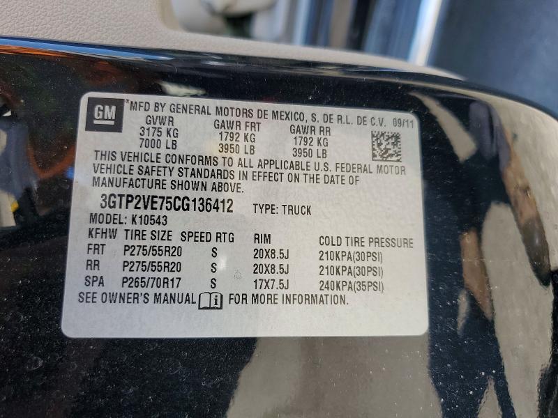 Продажа на аукционе авто 2012 Gmc Sierra, vin: 3GTP2VE75CG136412, номер лота: 67536976