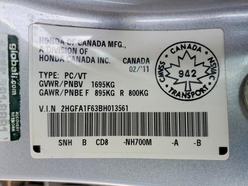 Продаж на аукціоні авто 2011 Honda Civic, vin: 2HGFA1F63BH013561, номер лоту: 67181106