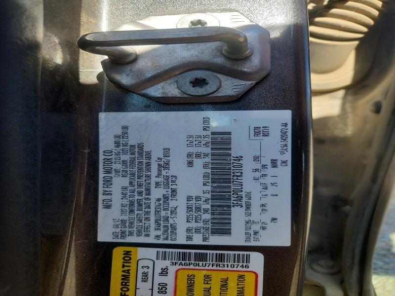 Продажа на аукционе авто 2015 Ford Fusion, vin: 3FA6P0LU7FR310746, номер лота: 69763276