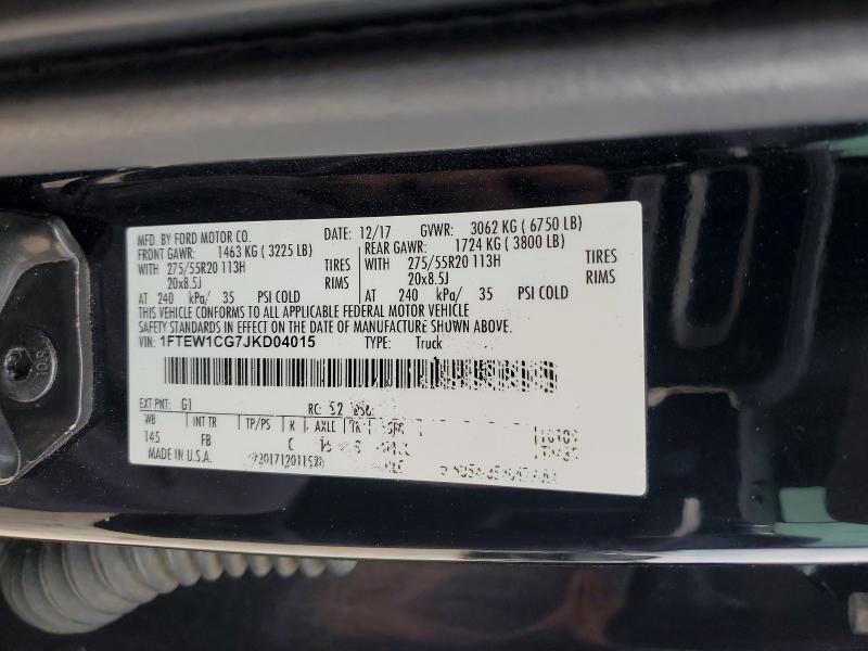 Aukcja sprzedaży 2018 Ford F150, vin: 1FTEW1CG7JKD04015, numer aukcji: 69212376