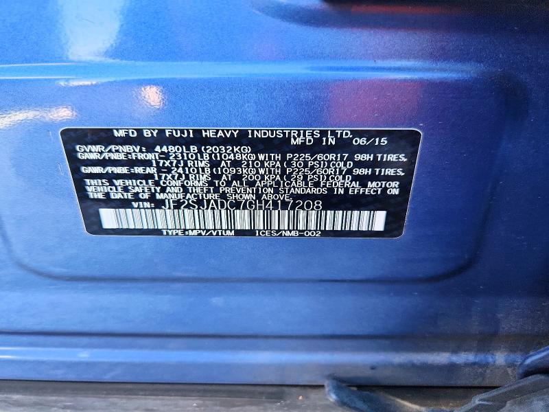 Aukcja sprzedaży 2016 Subaru Forester, vin: JF2SJADC7GH417208, numer aukcji: 69438776