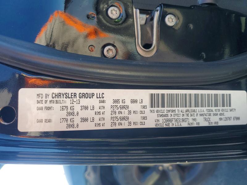 69192386 :رقم المزاد ، 1C6RR6FT0ES190371 vin ، 2014 Ram 1500 مزاد بيع