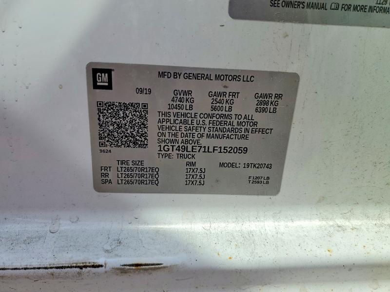 Продаж на аукціоні авто 2020 Gmc Sierra, vin: 1GT49LE71LF152059, номер лоту: 67467746