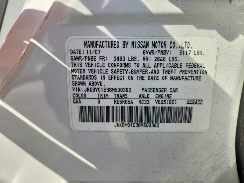 Продажа на аукционе авто 2008 Infiniti M45, vin: JNKBY01E38M500362, номер лота: 67546436
