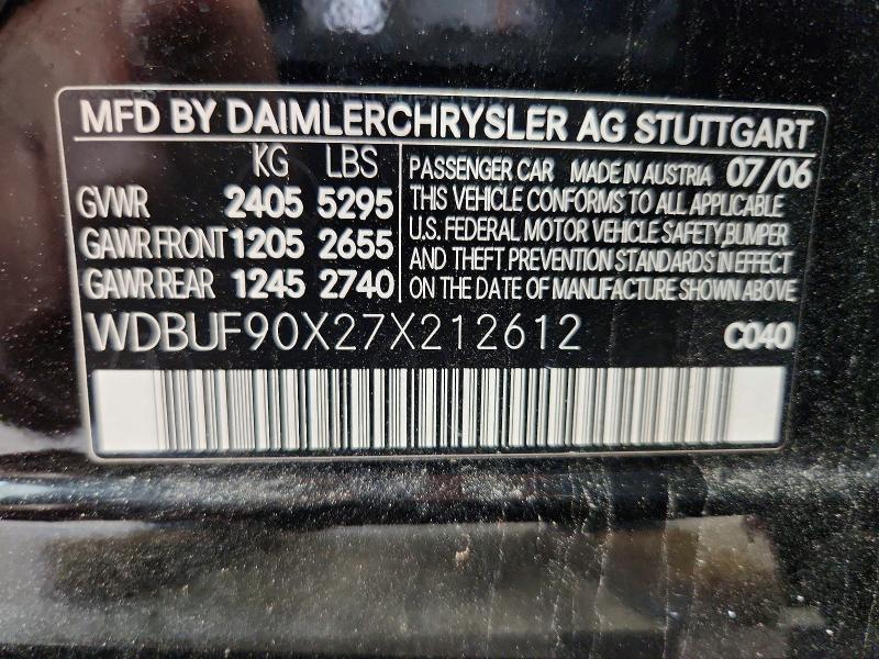 Продажа на аукционе авто 2007 Mercedes-benz E, vin: WDBUF90X27X212612, номер лота: 67971276