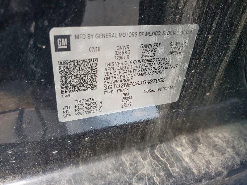 Aukcja sprzedaży 2018 Gmc Sierra, vin: 3GTU2NEC6JG487052, numer aukcji: 66784866
