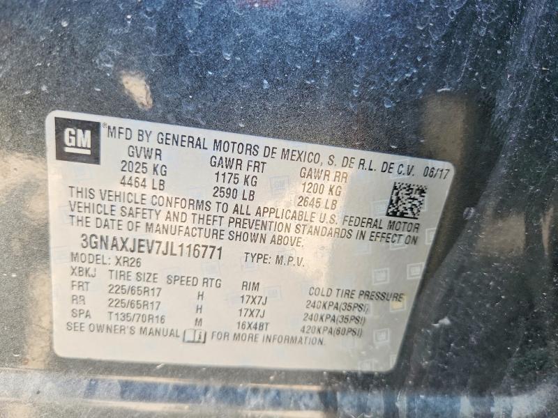 Продаж на аукціоні авто 2018 Chevrolet Equinox, vin: 3GNAXJEV7JL116771, номер лоту: 68652876