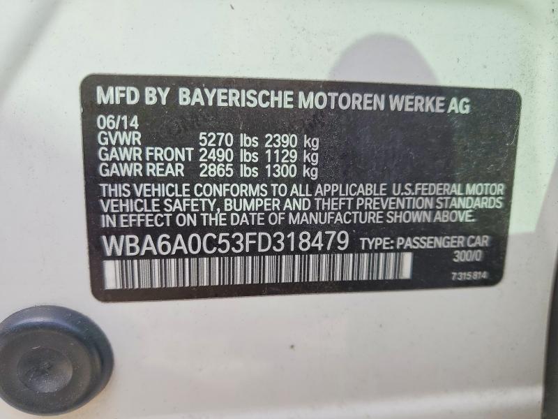 Aukcja sprzedaży 2015 Bmw 640, vin: WBA6A0C53FD318479, numer aukcji: 70112476