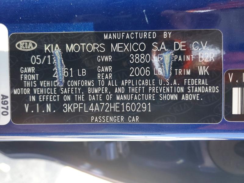 Продажа на аукционе авто 2017 Kia Forte, vin: 3KPFL4A72HE160291, номер лота: 68920516