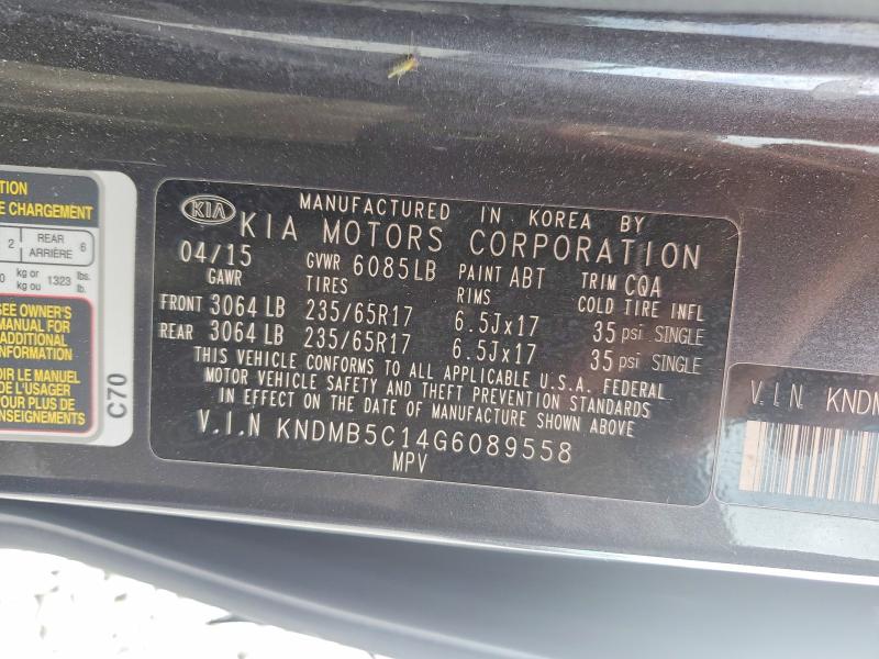 69305626 :رقم المزاد ، KNDMB5C14G6089558 vin ، 2016 Kia Sedona مزاد بيع