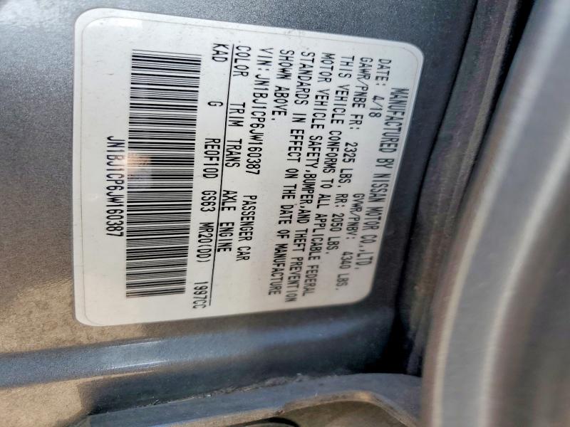 2018 Nissan Rogue Sport მანქანა იყიდება აუქციონზე, vin: JN1BJ1CP6JW160387, აუქციონის ნომერი: 70306246