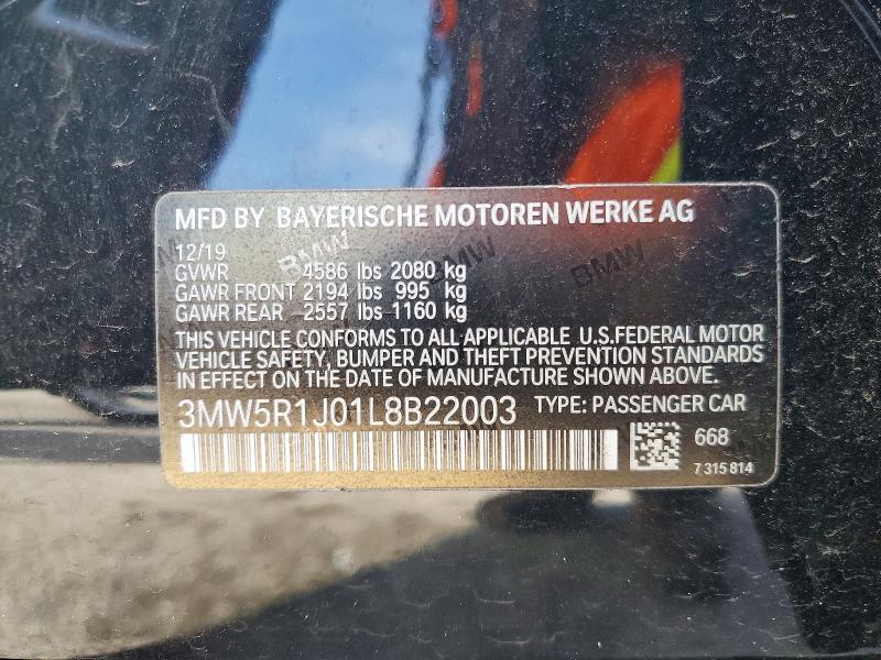 Aukcja sprzedaży 2020 Bmw 330i, vin: 3MW5R1J01L8B22003, numer aukcji: 68133536