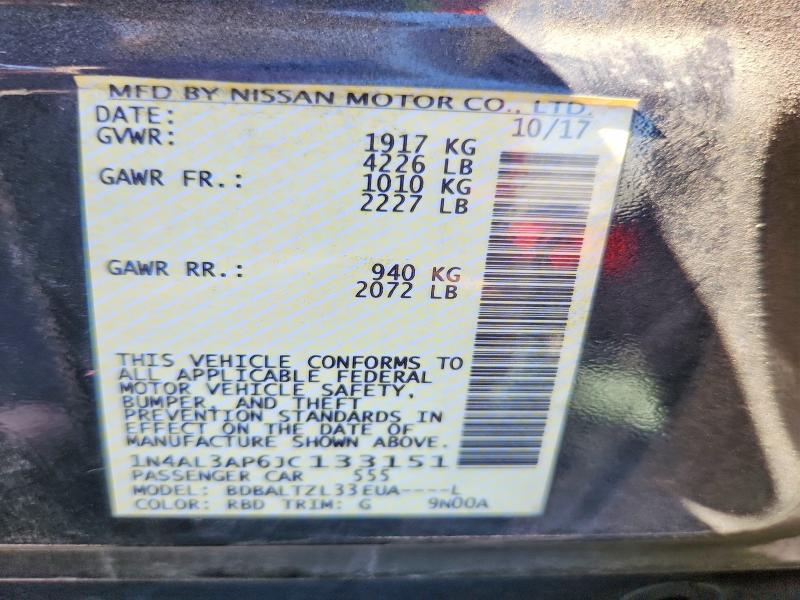Продаж на аукціоні авто 2018 Nissan Altima, vin: 1N4AL3AP6JC133151, номер лоту: 68899546