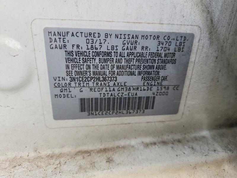 Продаж на аукціоні авто 2017 Nissan Versa Note, vin: 3N1CE2CP2HL367373, номер лоту: 69768166