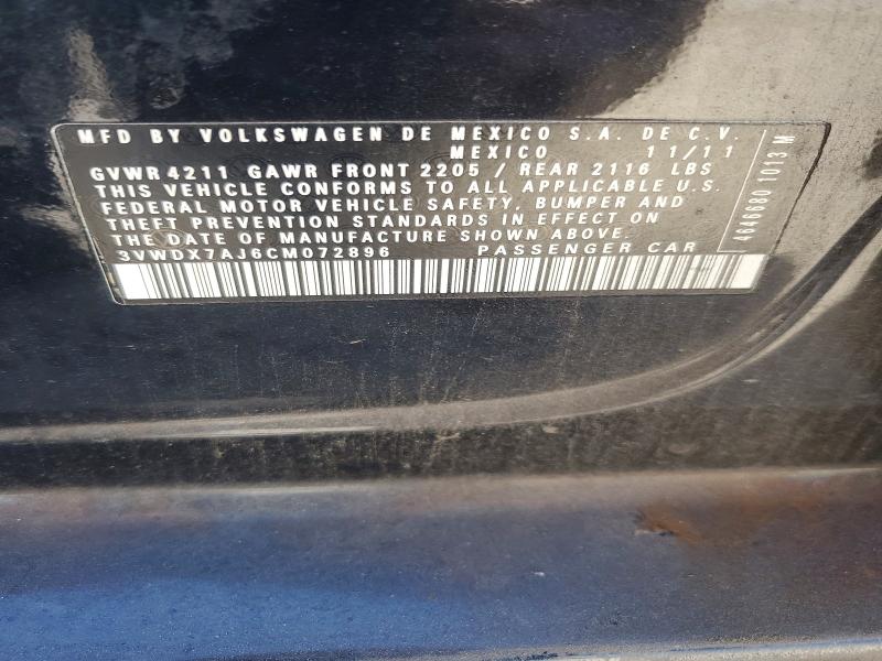 Продаж на аукціоні авто 2012 Volkswagen Jetta, vin: 3VWDX7AJ6CM072896, номер лоту: 66857066