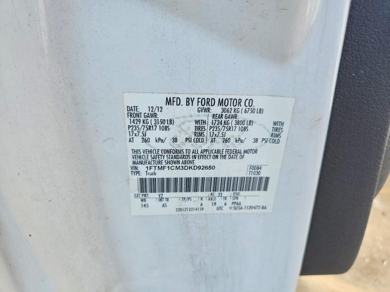 2013 Ford F150 მანქანა იყიდება აუქციონზე, vin: 1FTMF1CM3DKD92650, აუქციონის ნომერი: 68677346