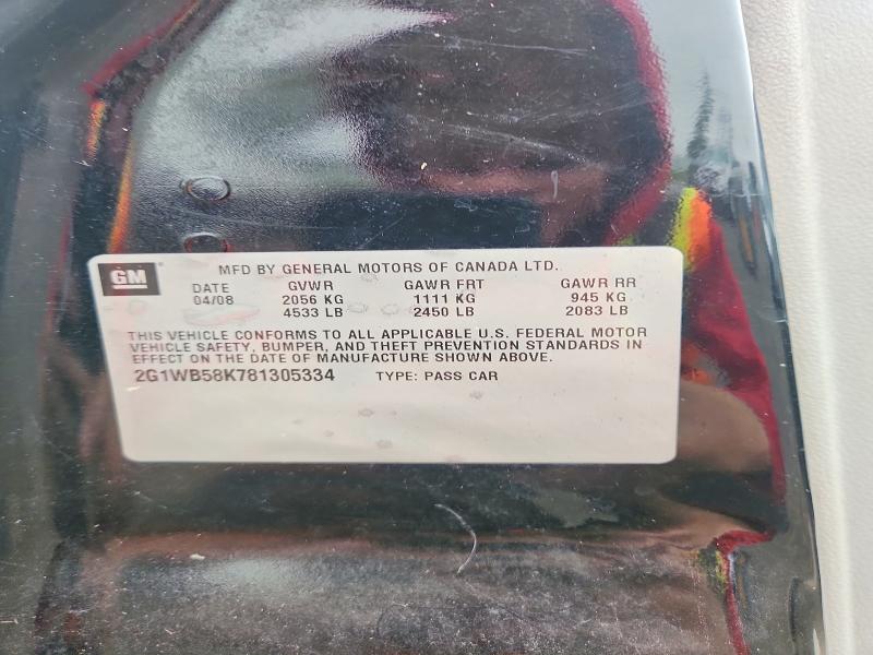 Aukcja sprzedaży 2008 Chevrolet Impala, vin: 2G1WB58K781305334, numer aukcji: 65965576