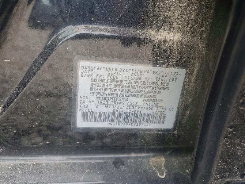 2014 Nissan Sentra მანქანა იყიდება აუქციონზე, vin: 3N1AB7APXEY327654, აუქციონის ნომერი: 69412616