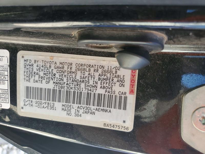 68822666 :رقم المزاد ، JTDBE30K530179427 vin ، 2003 Toyota Camry مزاد بيع