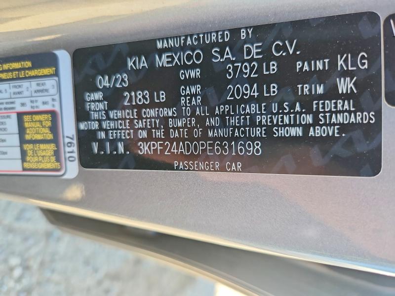 68448446 :رقم المزاد ، 3KPF24AD0PE631698 vin ، 2023 Kia Forte مزاد بيع