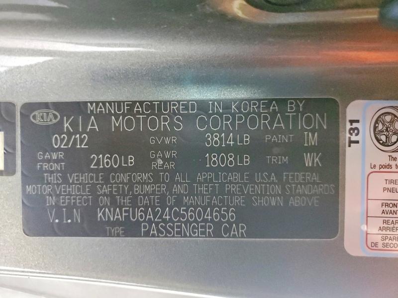 70487986 :رقم المزاد ، KNAFU6A24C5604656 vin ، 2012 Kia Forte Koup مزاد بيع