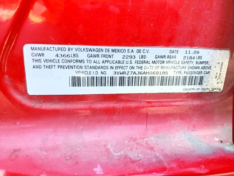 Продажа на аукционе авто 2010 Volkswagen Jetta, vin: 3VWRZ7AJ6AM069185, номер лота: 67301496