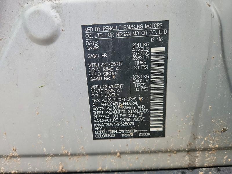 Aukcja sprzedaży 2019 Nissan Rogue, vin: KNMAT2MV4KP528079, numer aukcji: 69793956