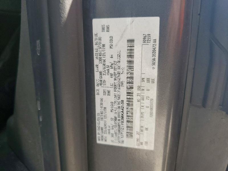 Продажа на аукционе авто 2021 Ford Transit, vin: 1FTYE1Y83MKA42158, номер лота: 68310776